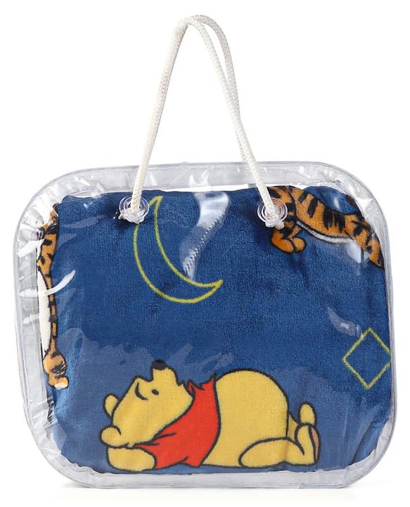 Babyhug Lightweight Disney Single Ply Mink Blanket Smiley Mickey  Print- Brown