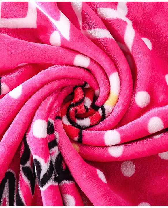 Babyhug Lightweight Disney Single Ply Mink Blanket Smiley Mickey  Print- Brown