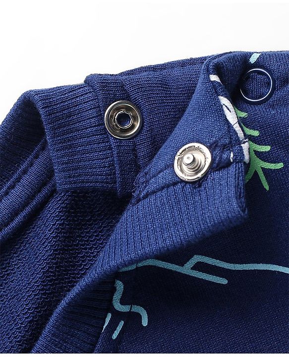 Babyhug Cotton Knit Full Sleeves Sweat Shirts with Camping Theme Print Pack of 2 - Green & Blue