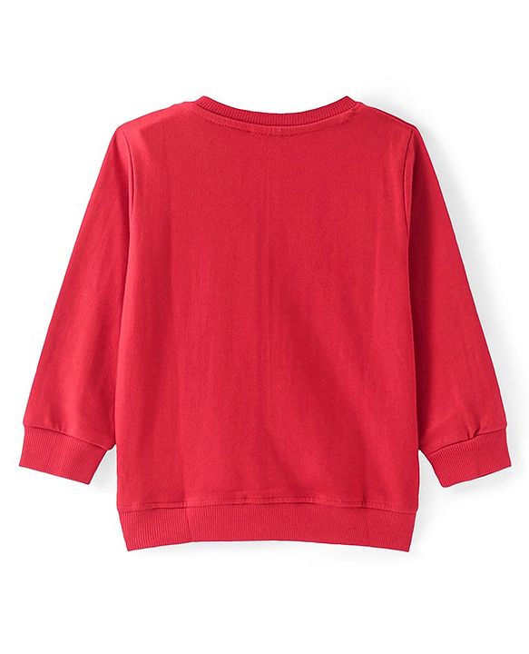 Babyhug Cotton Knit Full Sleeves Sweatshirts With Dino Print Pack of 2- Red & Blue