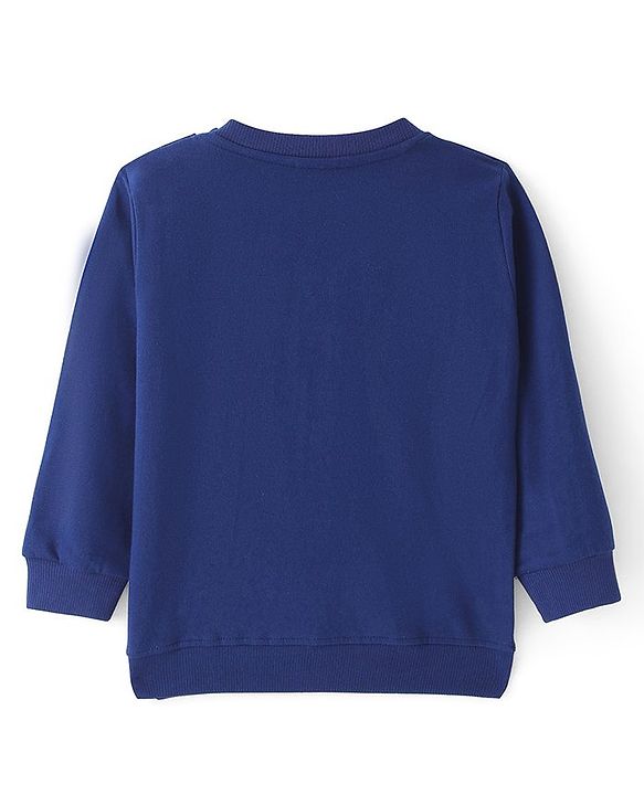 Babyhug Cotton Knit Full Sleeves Sweatshirt With Sun & Text Graphics Pack of 2 - Navy Blue