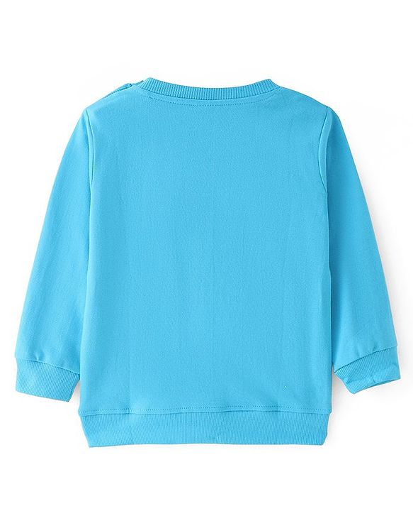 Babyhug Cotton Knit Full Sleeves Sweatshirt With Animal Graphics Pack of 2 - Blue & Light Grey