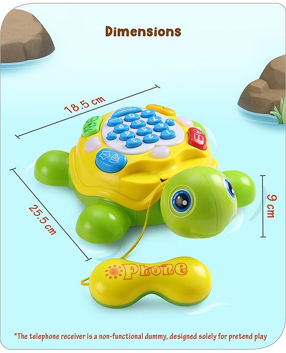 Babyhug Musical Duck Telephone Learning Toy|Lights & Music|Role Play Phone Toy for Kids|Numbers|Shape & Color Recognition|Animal Names & Sounds|Math Quizzes|Addition & Subtraction|Yellow - 12 Months+