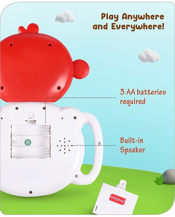 Babyhug Musical Monkey Telephone Learning Toy|Lights & Music|Role Play Phone Toy for Kids|Numbers|Shape & Color Recognition|Animal Names & Sounds|Math Quizzes|Addition & Subtraction|Red -12 Months+