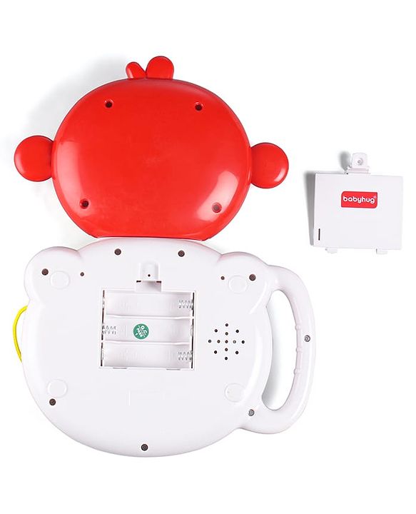 Babyhug Musical Monkey Telephone Learning Toy|Lights & Music|Role Play Phone Toy for Kids|Numbers|Shape & Color Recognition|Animal Names & Sounds|Math Quizzes|Addition & Subtraction|Red -12 Months+