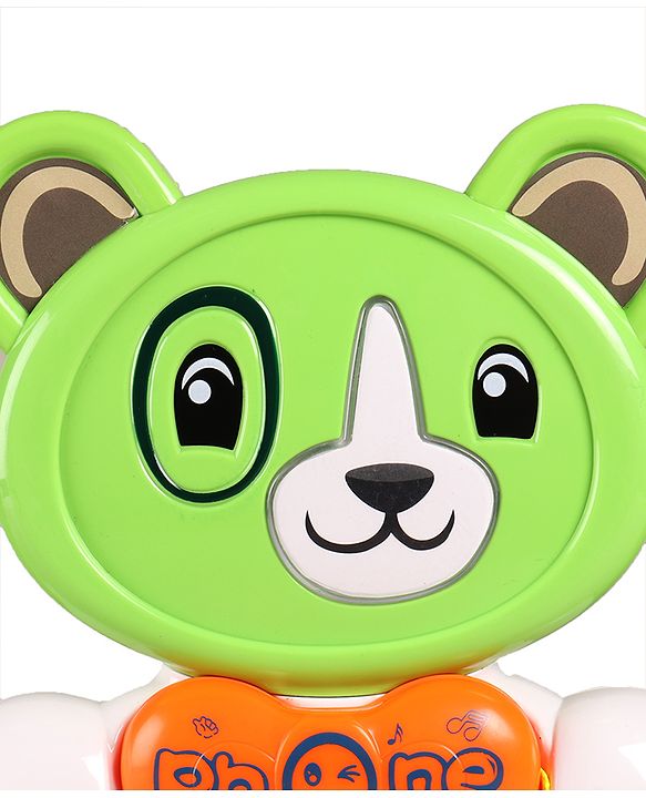 Babyhug Musical Monkey Telephone Learning Toy|Lights & Music|Role Play Phone Toy for Kids|Numbers|Shape & Color Recognition|Animal Names & Sounds|Math Quizzes|Addition & Subtraction|Yellow -12 Months+