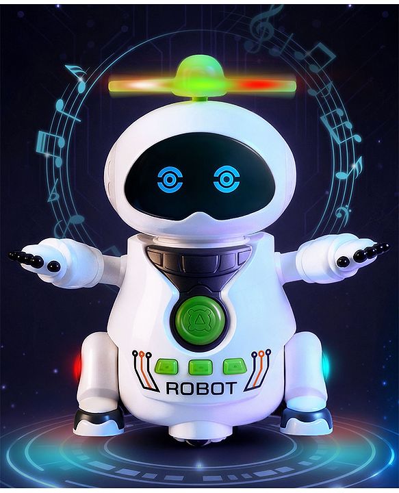 Babyhug Musical Dancing Robot Learning Toy for Kids with Lights and Music|Bump and Go Action| 360° Spinning Wheels and Fan|BIS Certified