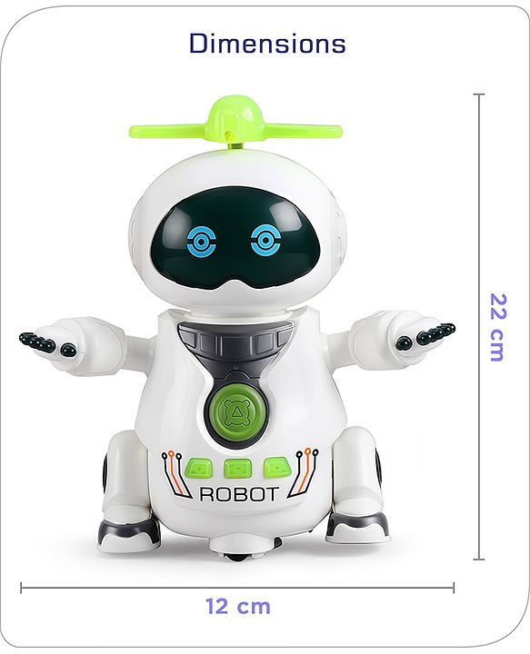 Babyhug Musical Dancing Robot Learning Toy for Kids with Lights and Music|Bump and Go Action| 360° Spinning Wheels and Fan|BIS Certified