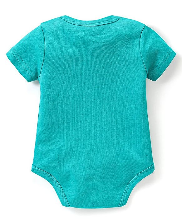 Babyhug 100% Cotton Knit Half Sleeves Onesies  with Striped Dino & Text Print Pack of 3 - Multicolour