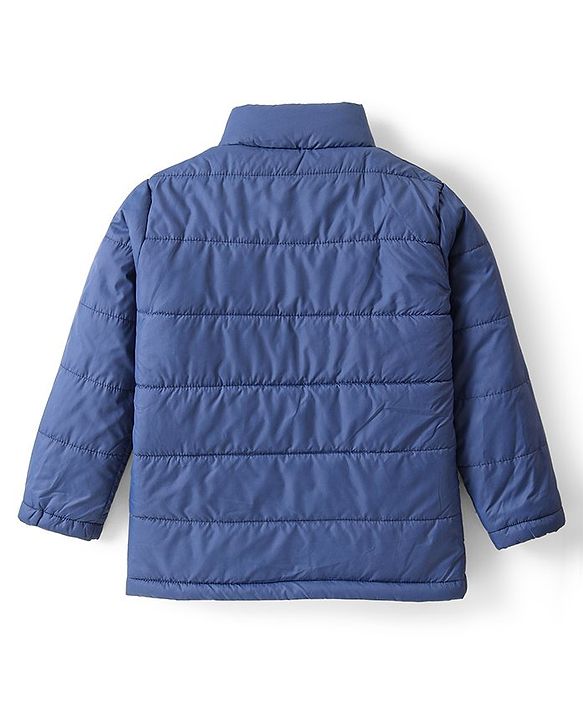 Pine Kids Full Sleeves Solid Puffer Jacket - Teal Blue