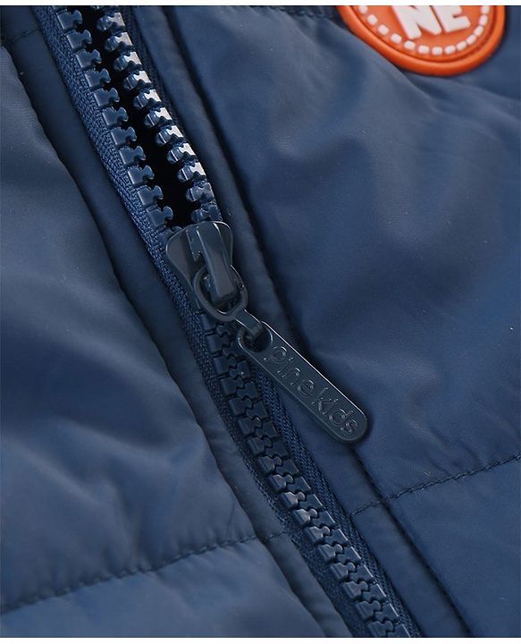 Pine Kids Sleevless Padded Hooded Jacket with Solid Colour - Airforce (Navy Blue)
