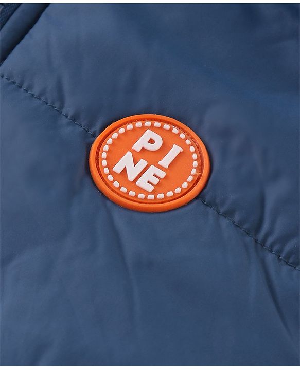 Pine Kids Sleevless Padded Hooded Jacket with Solid Colour - Airforce (Navy Blue)