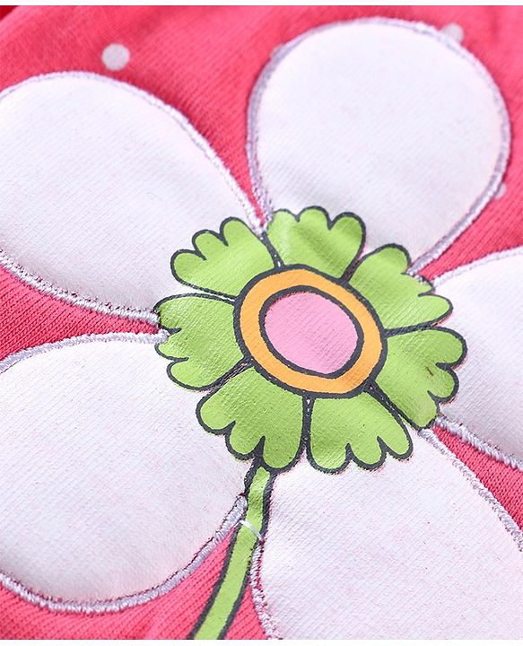 Babyhug 100% Cotton Knit Sleeveless Onesies with Headband Floral Print - Pink