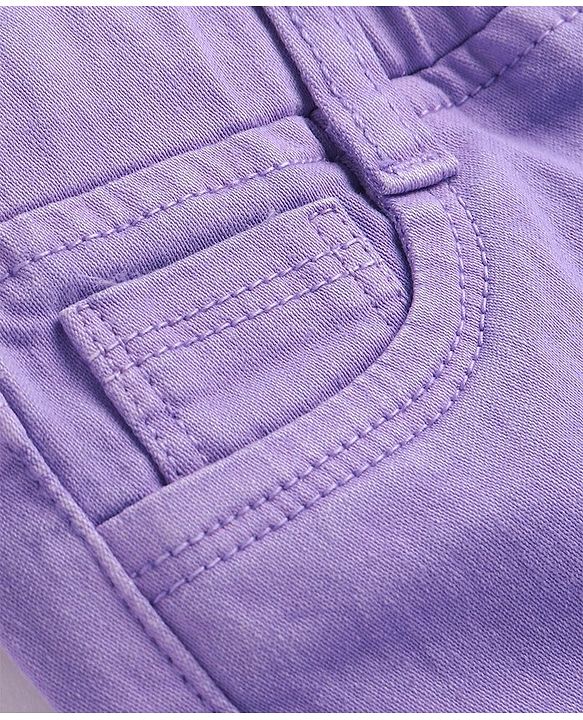 Pine Kids Woven Full Length Solid Denim Jeggings - Violet