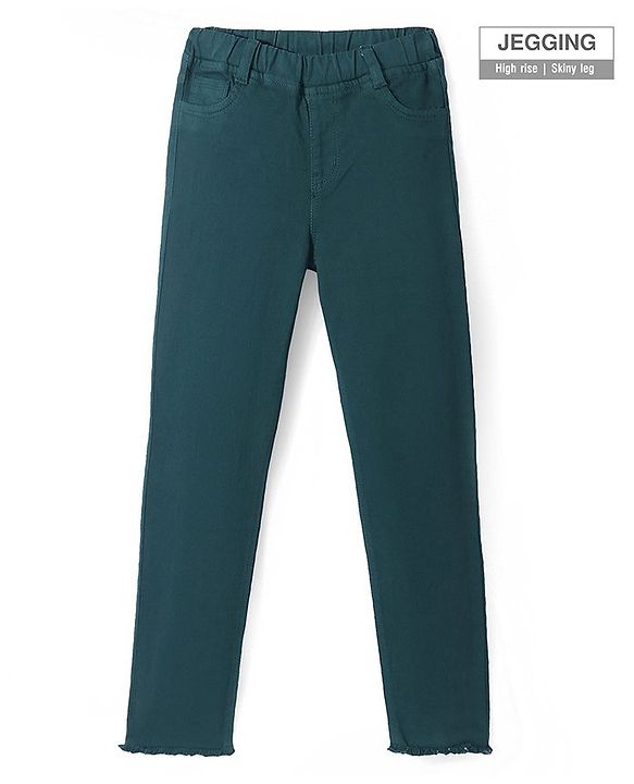 Pine Kids Denim Full Length Solid Jegggins - Teal Blue