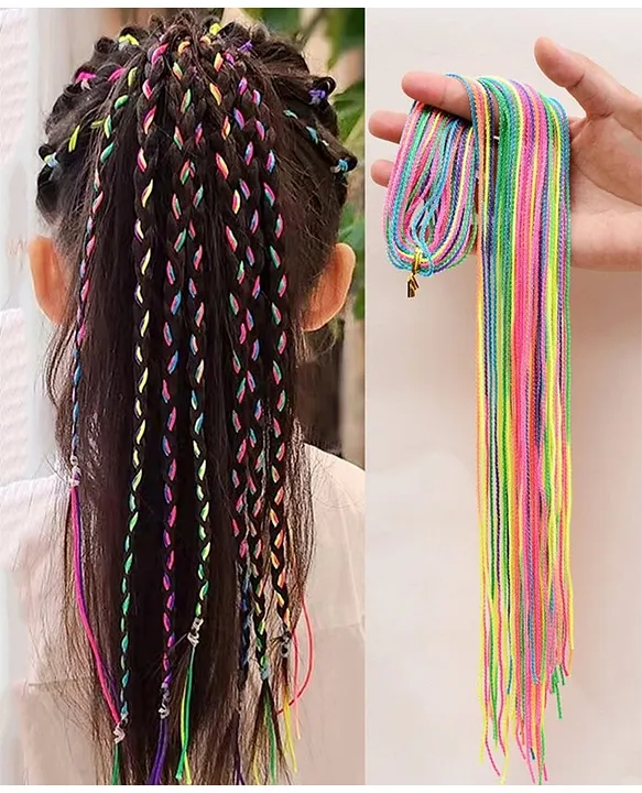 Ziory Set Of 30 Braided Hair Ties - Multicolour for Girls (4-14