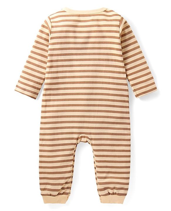 Babyhug 100% Cotton Knit Full Sleeves Bear Printed Romper Pack of 2 - Multicolour