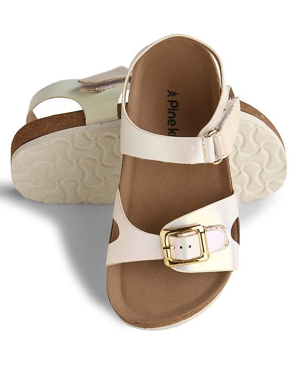 Pine Kids Sandals with Velcro Closure - Beige
