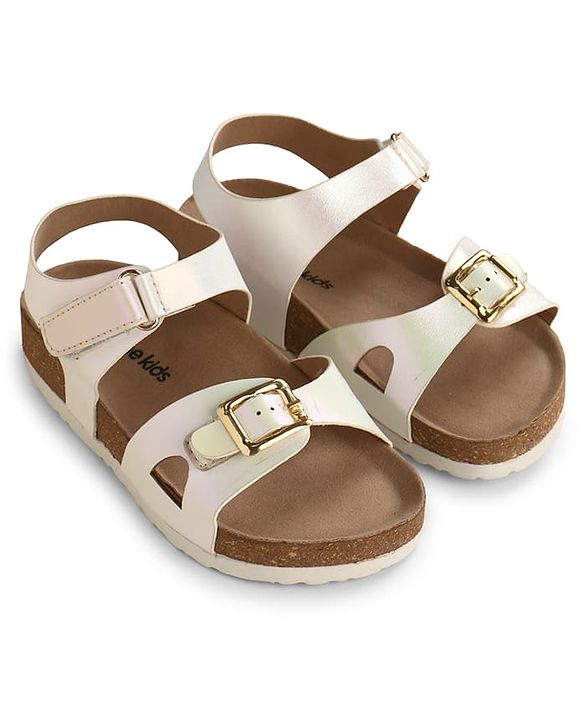 Pine Kids Sandals with Velcro Closure - Beige