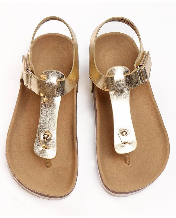 Pine Kids Velcro Closure Sandals - Golden