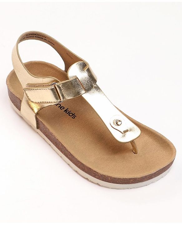 Pine Kids Velcro Closure Sandals - Golden