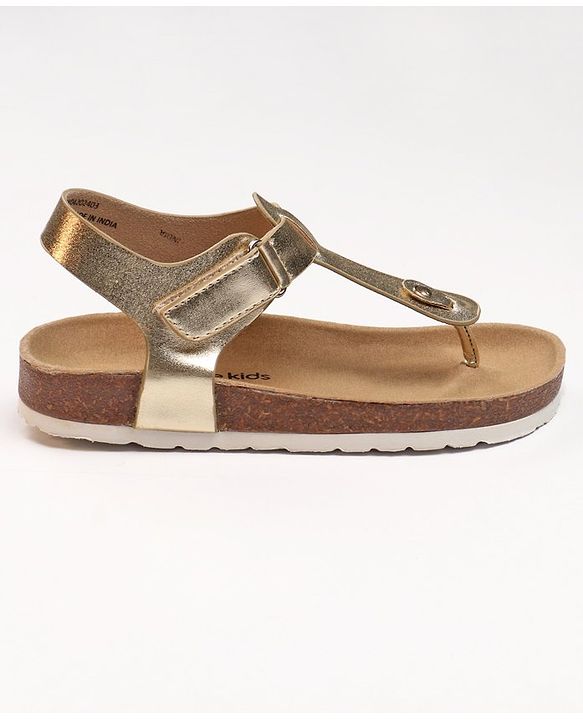 Pine Kids Velcro Closure Sandals - Golden