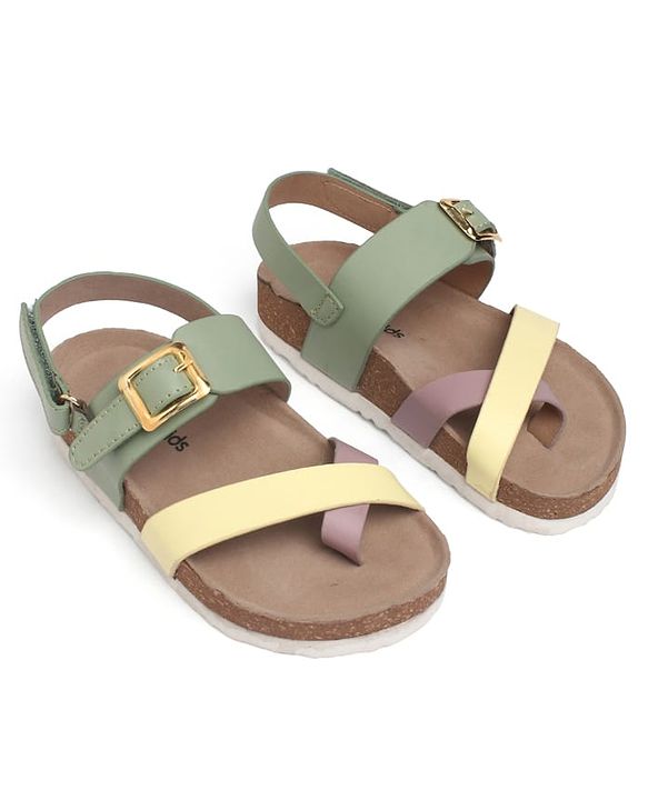Pine Kids  Casual Sandals with Buckle Closure - Yellow