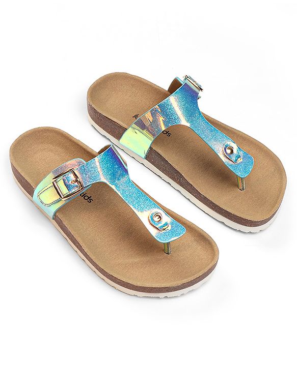 Pine Kids Buckle Closure Sandals - Silver