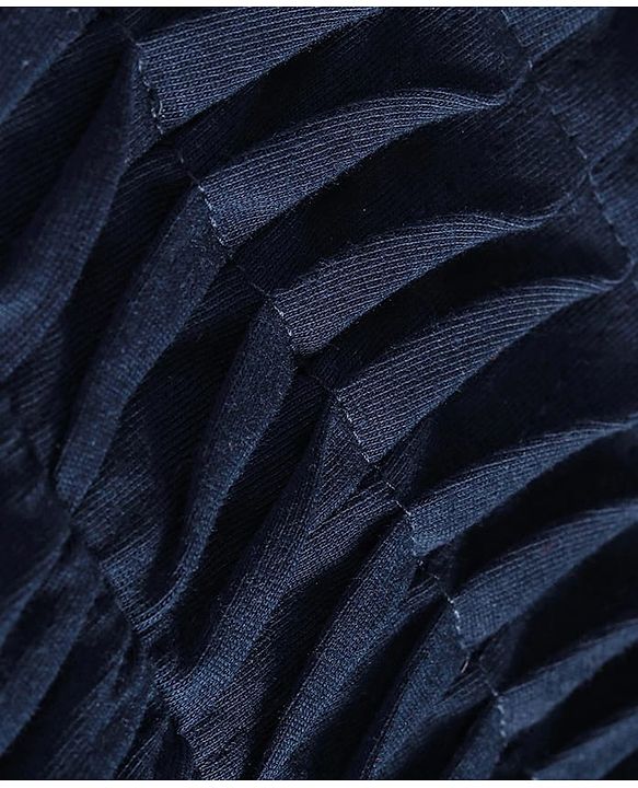 Babyhug Single Jersey Knit Full Sleeves Solid Colour Frock With Stockings - Navy Blue