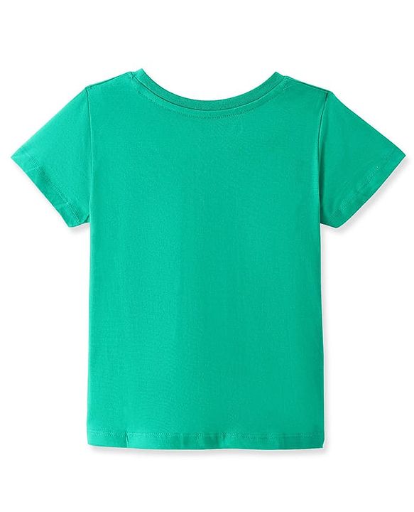 Pine Kids 100% Cotton Half Sleeves Round Neck T-Shirt Floral Print - Yellow