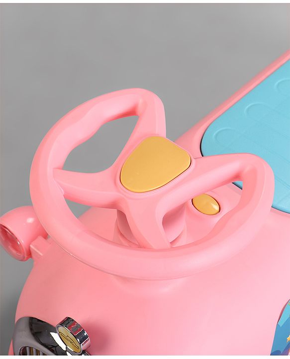 Babyhug Unicorn Kids Retro Swing Car| LED Lights and Music |Baby Magic Car|Toy Car | Push Car | Ride On Car |ABEC 7 Bearing|Weight Capacity Upto 25 kg | Pink