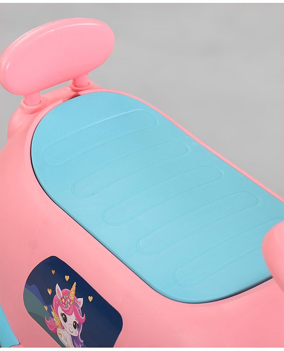 Babyhug Unicorn Kids Retro Swing Car| LED Lights and Music |Baby Magic Car|Toy Car | Push Car | Ride On Car |ABEC 7 Bearing|Weight Capacity Upto 25 kg | Pink