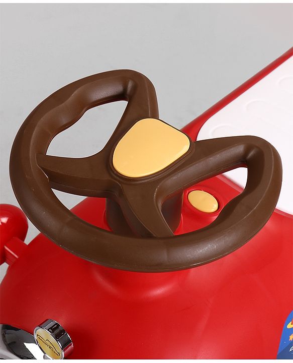 Babyhug Little Explorer Space Theme Kids Retro Swing Car| LED Lights and Music |Baby Magic Car|Toy Car | Push Car | Ride On Car |ABEC 7 Bearing|Weight Capacity Upto 50-KGS | Red