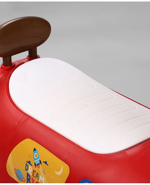 Babyhug Little Explorer Space Theme Kids Retro Swing Car| LED Lights and Music |Baby Magic Car|Toy Car | Push Car | Ride On Car |ABEC 7 Bearing|Weight Capacity Upto 50-KGS | Red