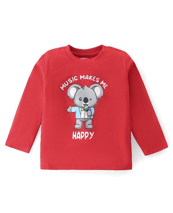 Babyhug Cotton Knit  Full Sleeves T-Shirt with Animal Graphics Pack of 5 - Multicolor