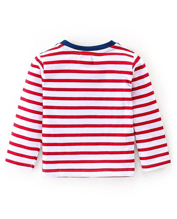 Babyhug Cotton Knit   Full Sleeves T-Shirts with Striped & Animal Print Pack of 7 - Blue Yellow & Red