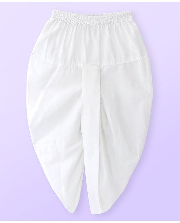 Babyhug Cotton Full Sleeves Kurta Dhoti Set Elephant Print - White