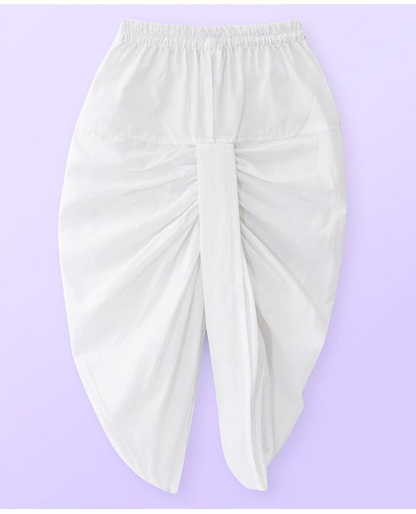 Babyhug Cotton Full Sleeves Kurta Dhoti Set Elephant Print - White