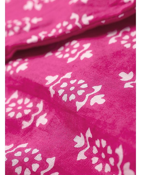 Babyhug Cotton Woven Full Sleeves Kurta Dhoti Set Floral Print - Pink