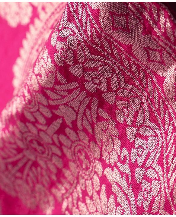 Babyhug Woven Sleeveless Brocade Kurti Palazzo & Dupatta Set Kolka Print - Fuschia