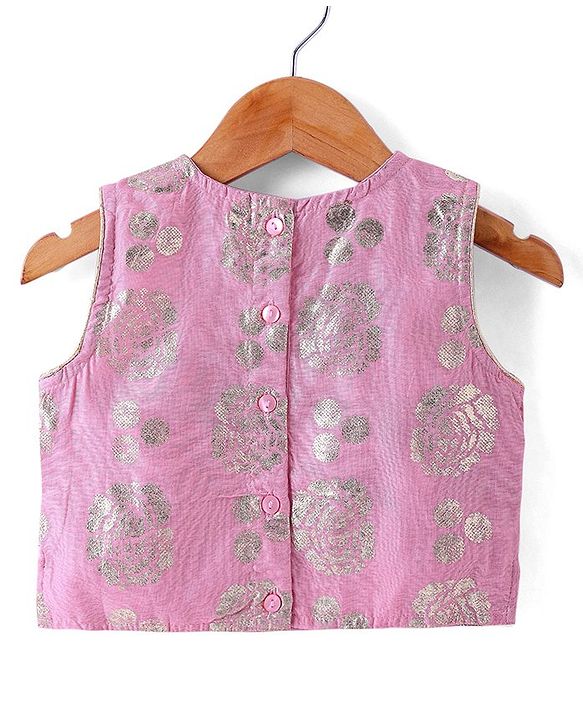 Babyhug Sleeveless Sequinned  Embroidered Top with Sharara & Dupatta Indowestern Set - Pink