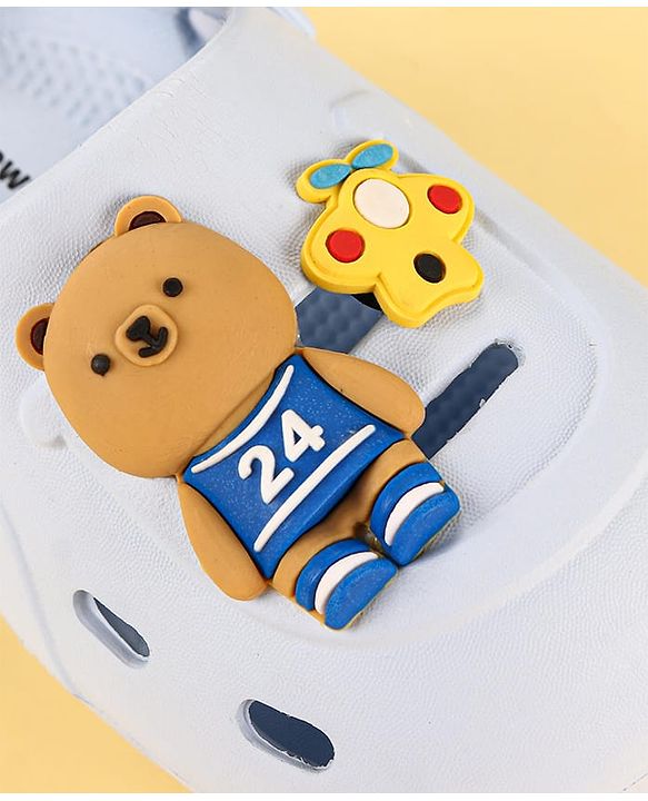 Cute Walk by Babyhug Clogs with Backstrap Bear Applique - Blue