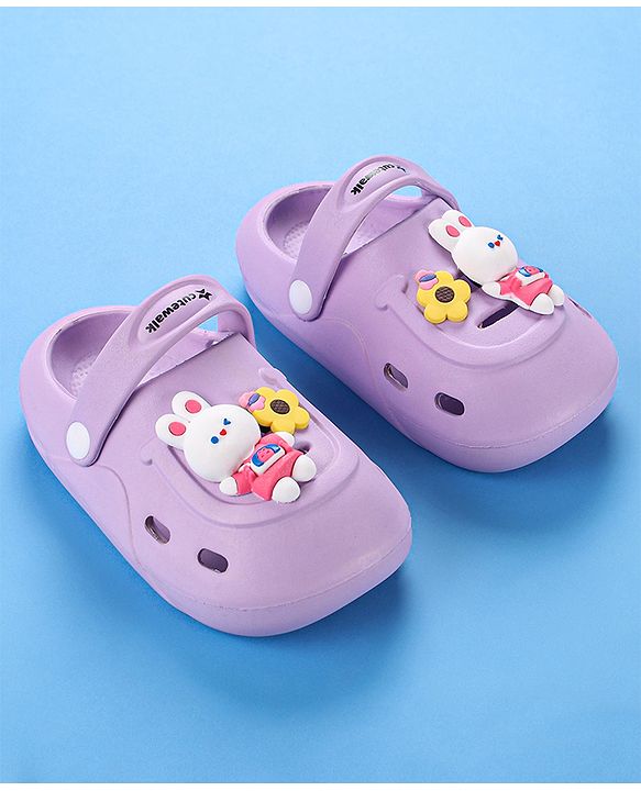 Cute Walk by Babyhug Clogs with Backstrap Bunny Applique - Pink