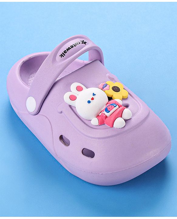 Cute Walk by Babyhug Clogs with Backstrap Bunny Applique - Pink
