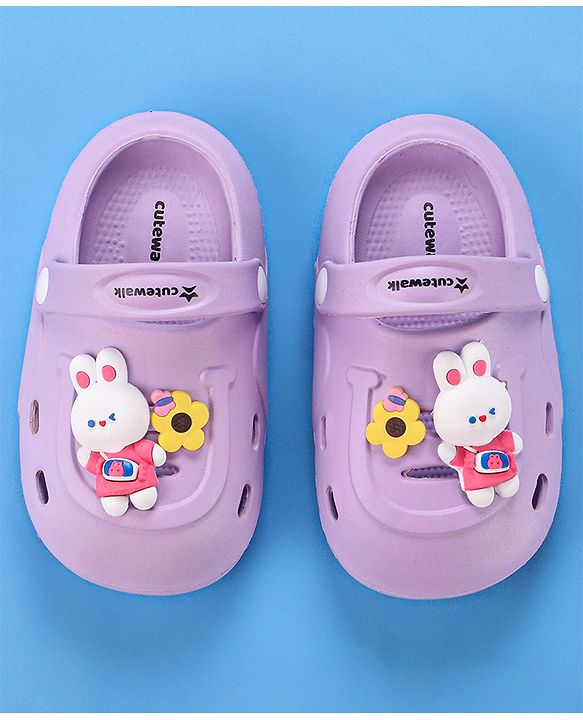 Cute Walk by Babyhug Clogs with Backstrap Bunny Applique - Pink