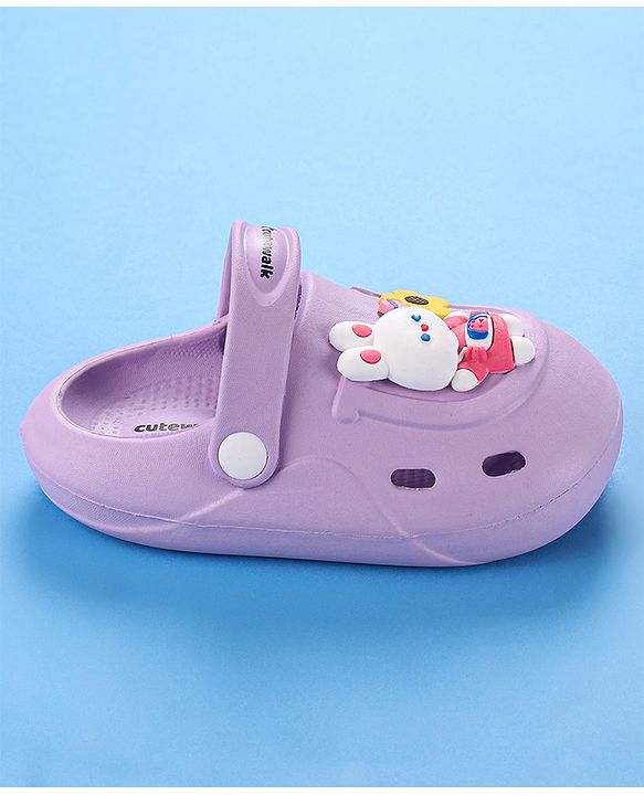 Cute Walk by Babyhug Clogs with Backstrap Bunny Applique - Pink
