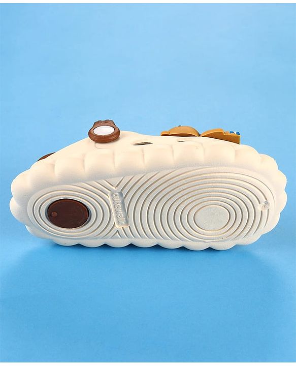 Cute Walk by Babyhug Clogs with Backstrap Bear Applique - Light Brown