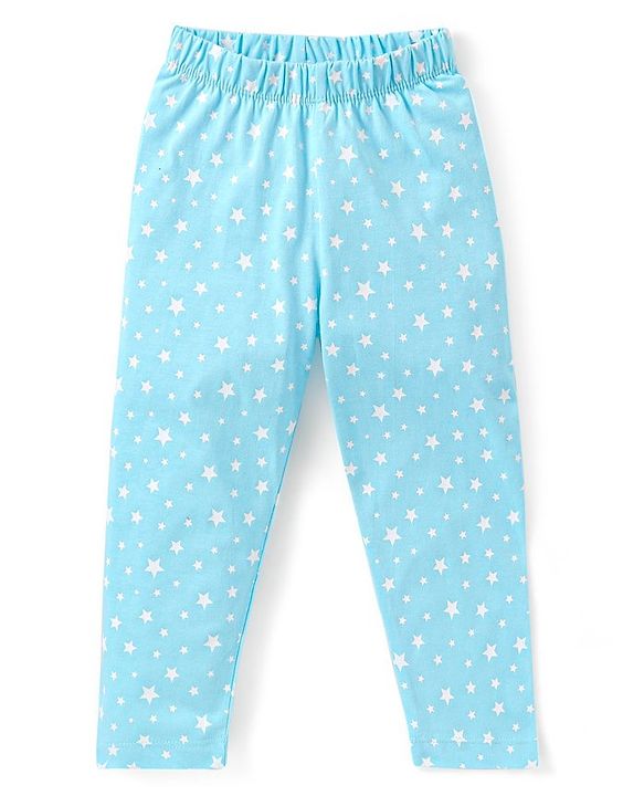 Babyhug Cotton Knit  Full Sleeves Night Suit  Star Print- Blue