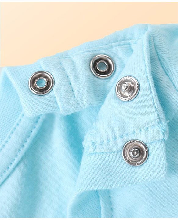 Babyhug Cotton Knit Full Sleeves Penguin Printed T-Shirt - Light Blue