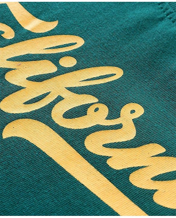 Babyhug Cotton Knit Full Sleeves T-Shirt with Text Print - Green